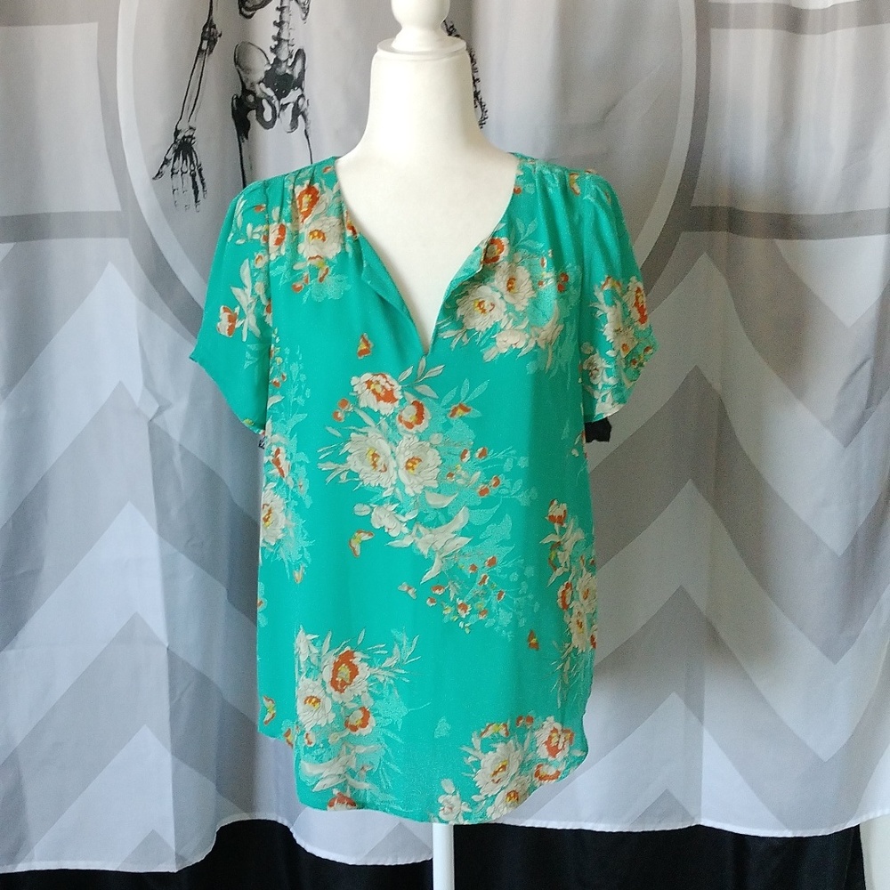 Aqua Butterfly blouse